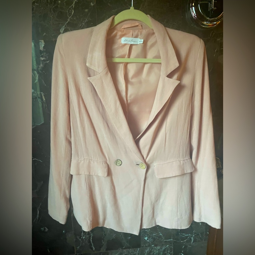 All in Favor Pink Linen Blazer Size M